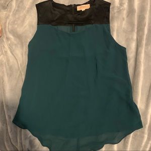 Cute green sleeveless blouse(: